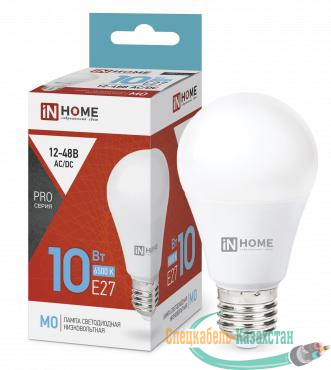 Лампа светодиодная низковольтная LED-MO-PRO 10Вт грушевидная матовая 6500К холод. бел. E27 900лм 12-48В IN HOME 4690612038056