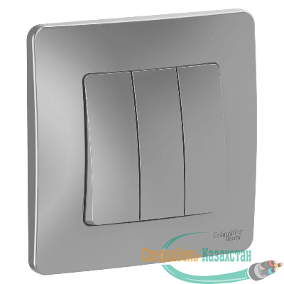 Выключатель 3-кл. СП BLANCA (сх.1+1+1) 10А 250В алюм. SchE BLNVS100503