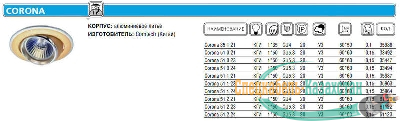 Светильник CORONA 51 1 21 Комтех P00260/2