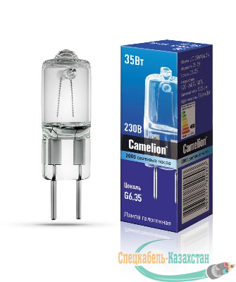 Лампа галогенная JD 35Вт капсула G6.35 2850К 240В Camelion 5203