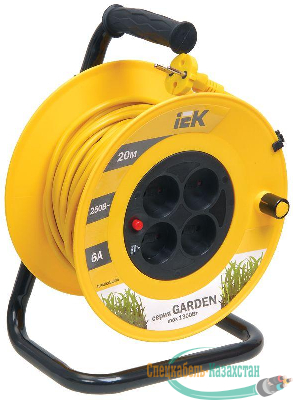 Удлинитель на катушке 4х20м без заземл. 6А IP20 УК20 "Garden" с термозащ. 2х0.75 ИЭК WKP23-06-04-20