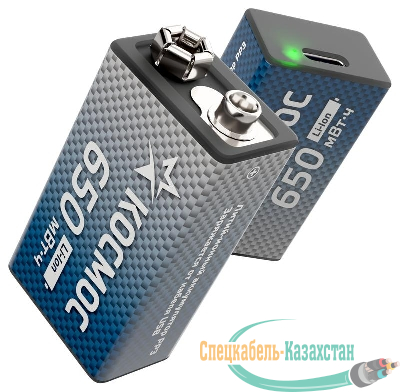 Аккумулятор крона Li-ion 9В 650мАч (блист.1шт) КОСМОС KOCLi9V650mAh1BL