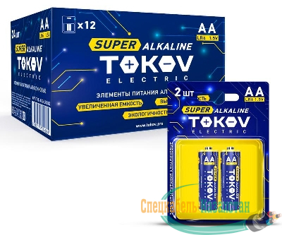 Элемент питания алкалиновый AA/LR6 (блист.2шт) TOKOV ELECTRIC TKE-ALS-LR6/B2