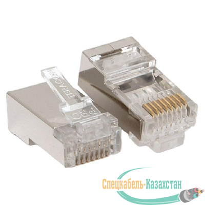 Коннектор RJ45 (8P8C) кат.6 экранир. 30мкд (уп.20шт) TERACOM PRO EKF TRP-PLUG-6FTP-20