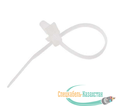 Хомут кабельный 2.5х100 P6.6 бел. с крепежным пистоном (уп.100шт) Rexant 07-0107