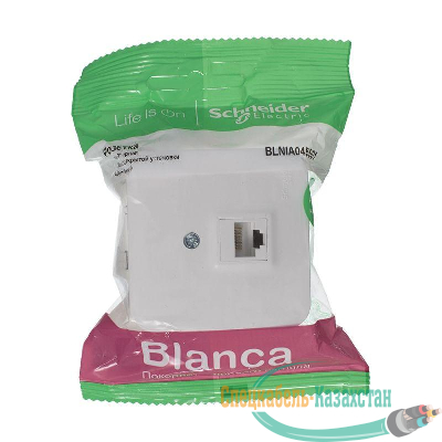 Розетка компьютерная 1-м ОП BLANCA RJ45 кат.5e изол. пласт. бел. SchE BLNIA045001