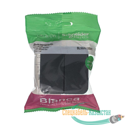 Выключатель 2-кл. ОП BLANCA (сх.5) 10А 250В изол. пласт. антрацит SchE BLNVA105016