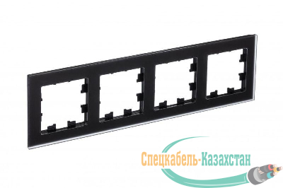 Рамка 4-м ATLASDESIGN NATURE мат. стекло черн. SchE ATN331004