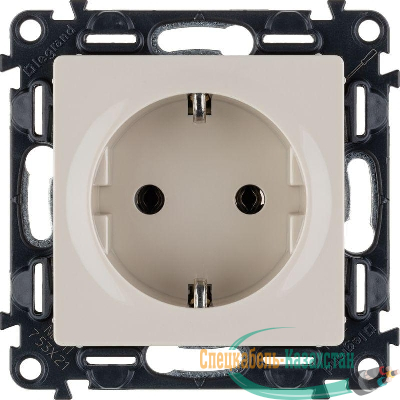 Розетка 1-м СП Valena Life 16А IP2X 250В 2P+E безвинтов. клеммы с лицев. панелью механизм сл. кость Leg 753521