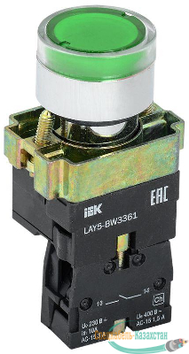 Кнопка LAY5-BW3361 с подсв. зел. 1з ИЭК BBT50-BW-K06