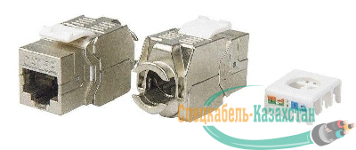 Вставка Keystone Jack RJ45 (8P8C) кат.5E экранир. KJ8-8P8C-C5e-180-TLS-SH-F-WH 180град. Toolless бел. Hyperline 426191