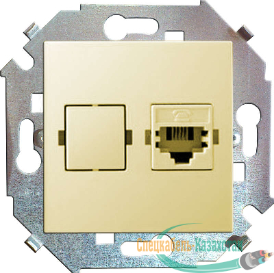 Механизм розетки комп. СП Simon15 RJ45 сл. кость Simon 1591598-031