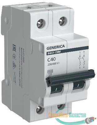 Выключатель автоматический модульный 2п C 40А 4.5кА ВА47-29М GENERICA MVA21-2-040-C-G