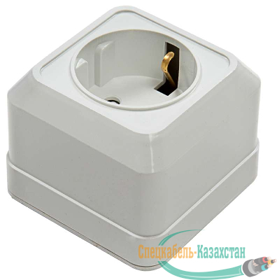 Розетка 1-м BOLLETO защ. шторки с заземл. накл. 7028х бел. ASD / IN HOME 4690612000954