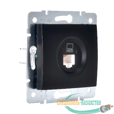 Механизм розетки компьютерн. 1-м СП KARINA RJ45 черн. бархат LEZARD 707-4288-139