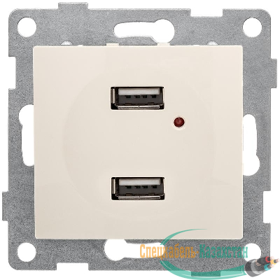 Розетка USB 2-м СП Bravo механизм беж. GUSI С10USB2-003
