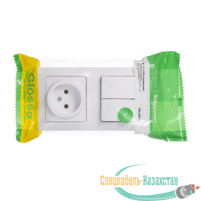 Блок комбинированный GLOSSA розетка + выкл. 2-кл. бел. SchE GSL000172