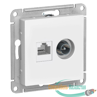 Механизм розетки 2-м ATLAS DESIGN комп. RJ45 кат.5E+TV бел. SchE ATN000189