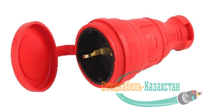 Разъем каучуковый R8-RED-IP44 с/з прямой 16А IP44 красн. Эра Б0044548