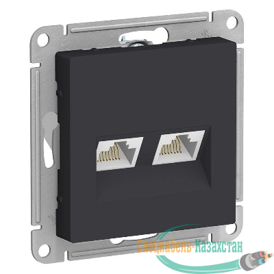 Розетка компьютерная 2-м AtlasDesign RJ45 кат.5E механизм карбон SE ATN001085