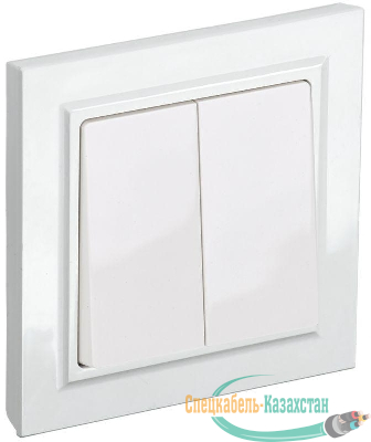 Выключатель 2-кл. СП BRITE ВСР10-2-0-БрБ 10А в сборе бел. IEK BR-V20-0-10-K01-F