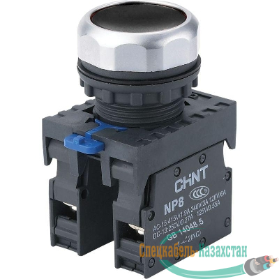Кнопка управления NP8-11BN/2 без подсветки черн. 1НО+1НЗ IP65 (R) CHINT 667112