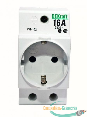 Розетка 16А 220В 2P+PEN на DIN-рейку PM-102 SchE 18012DEK