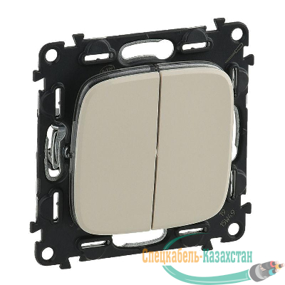 Механизм выключателя 2-кл. СП Valena Allure 10А IP20 250В с лиц. панелью безвинт. зажимы сл. кость Leg 752805