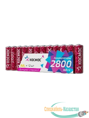 Аккумулятор HR6 2800мАч Ni-MH 12 в спайке КОСМОС KOCR6NIMH2800mAh12S