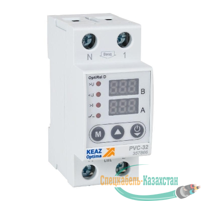 Реле напряжения OptiRel D PVС-80 с ЖК-дисплеем и контролем тока 80 А КЭАЗ 357870