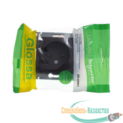 Механизм розетки 1-м СП Glossa 16А IP20 без заземл. шоколад SchE GSL000841