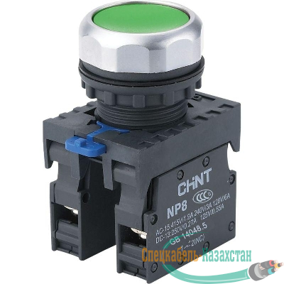 Кнопка управления NP8-11BN/3 без подсветки зел. 1НО+1НЗ IP65 (R) CHINT 667113