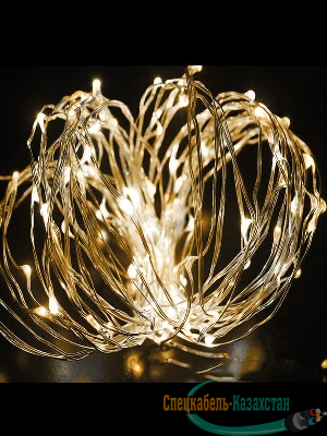 Гирлянда светодиодная "Золотые нити" 10м 100LED в виде капель 220В Космос KOCNL-EL151