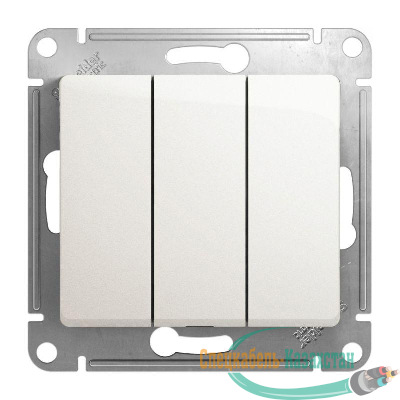 Механизм выключателя 3-кл. СП Glossa сх.3 10А IP20 10AX перламутр SchE GSL000631