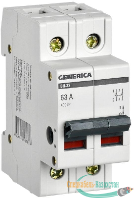 Выключатель нагрузки (мини-рубильник) 2п ВН-32 63А GENERICA MNV15-2-063