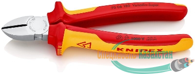 Бокорезы VDE L-180мм твердость кромок 62 HRC хром. Knipex KN-7006180