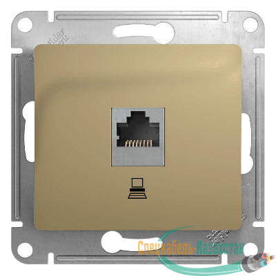 Механизм розетки комп. 1-м СП Glossa RJ45 CAT.5E титан SchE GSL000481K
