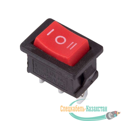 Выключатель клавишный 250В 6А (3с) ON-OFF-ON красн. с нейтралью Mini (RWB-205; SC-768) REXANT 36-2144