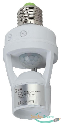 Датчик движения MD 015 E27 60Вт 360град. 6м IP20 (501600) бел. Эра Б0043792