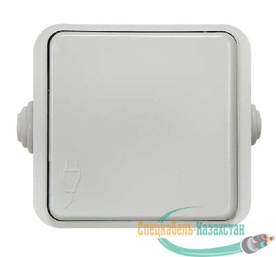 Розетка 1-м СП Aqua 3110 16А IP20 с крышкой п/герм. бел. ASD / IN HOME 4690612000541