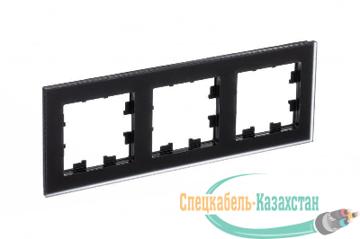 Рамка 3-м ATLASDESIGN NATURE мат. стекло черн. SchE ATN331003