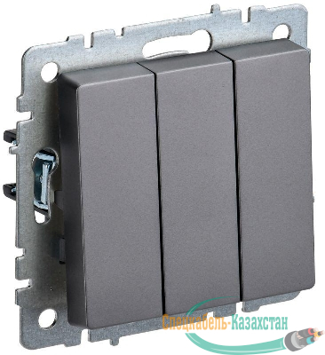 Выключатель 3-кл. СП BRITE ВС10-3-0-БрС 10А механизм сталь IEK BR-V30-0-10-K46