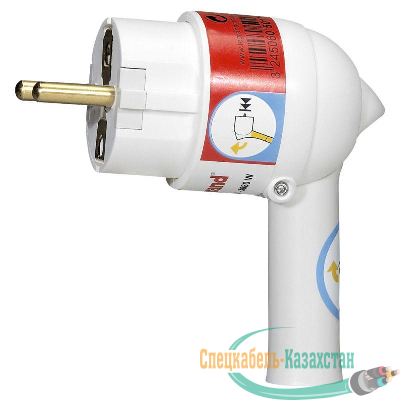 Вилка электрич. каб. Helium 16А 2P+E с выталкивающей кнопкой бел. Leg 050175