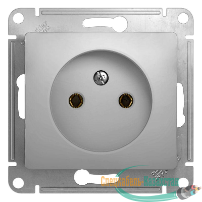 Механизм розетки 1-м СП Glossa 16А IP20 без заземл. алюм. SchE GSL000341