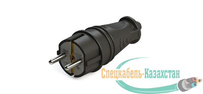 Вилка прямая MultiSet 16А 250В IP44 с заземл. каучук черн. SE MST4001BK