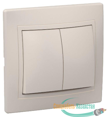 Выключатель 2-кл. СП КВАРТА 10А IP20 ВС10-2-0-ККм крем. ИЭК EVK20-K33-10-DM