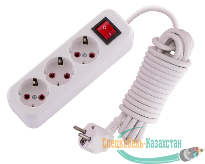 Удлинитель 3х5м с заземл. 16А IP20 с выкл. Lezard 720-0305-302