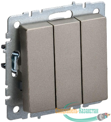 Выключатель 3-кл. СП BRITE ВС10-3-0-БрШ 10А механизм шампань IEK BR-V30-0-10-K37