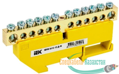 Шина PE "земля" на DIN-изол. ШНИ-8х12-12-Д-Ж IEK YNN10-812-12D-K05