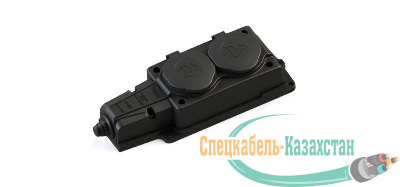 Колодка удлинителя 2-м MultiSet 16А 250В IP44 с заземл. каучук черн. SE MST4102BK